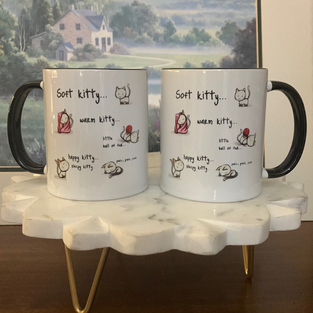 🐈 Cat mug set of 2- soft kitty, warm kitty,…